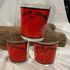 Vintage Keep On Streaking Glasses Set